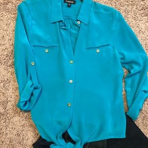 Bebe Turquoise Button Up
